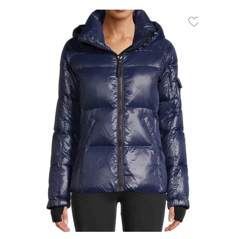 S13 Quilted Down Puffer Jacket Metallic Navy NWT Size XL Duck Down Feather